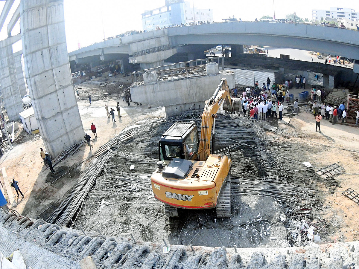 Under Construction Fly Over Collapsed in LB Nagar Photos - Sakshi2