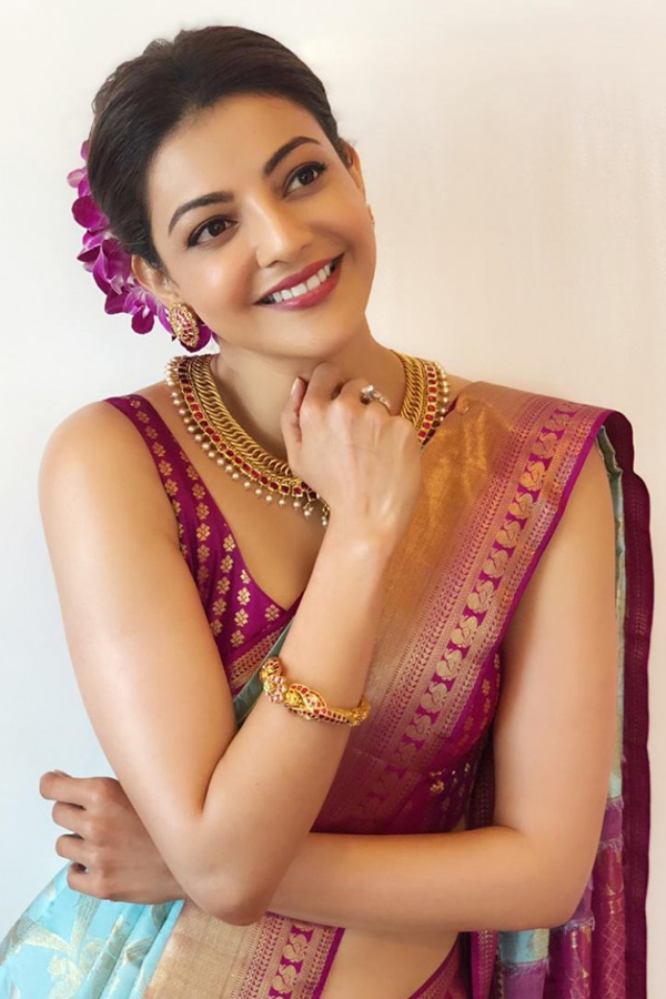 Actress Kajal Aggarwal In Beautiful Saree Stills Phtoos - Sakshi10