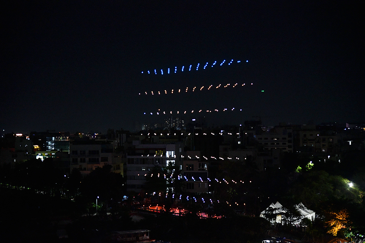 LIVE Drone Show At Durgam Cheruvu Hyderabad Pics - Sakshi17