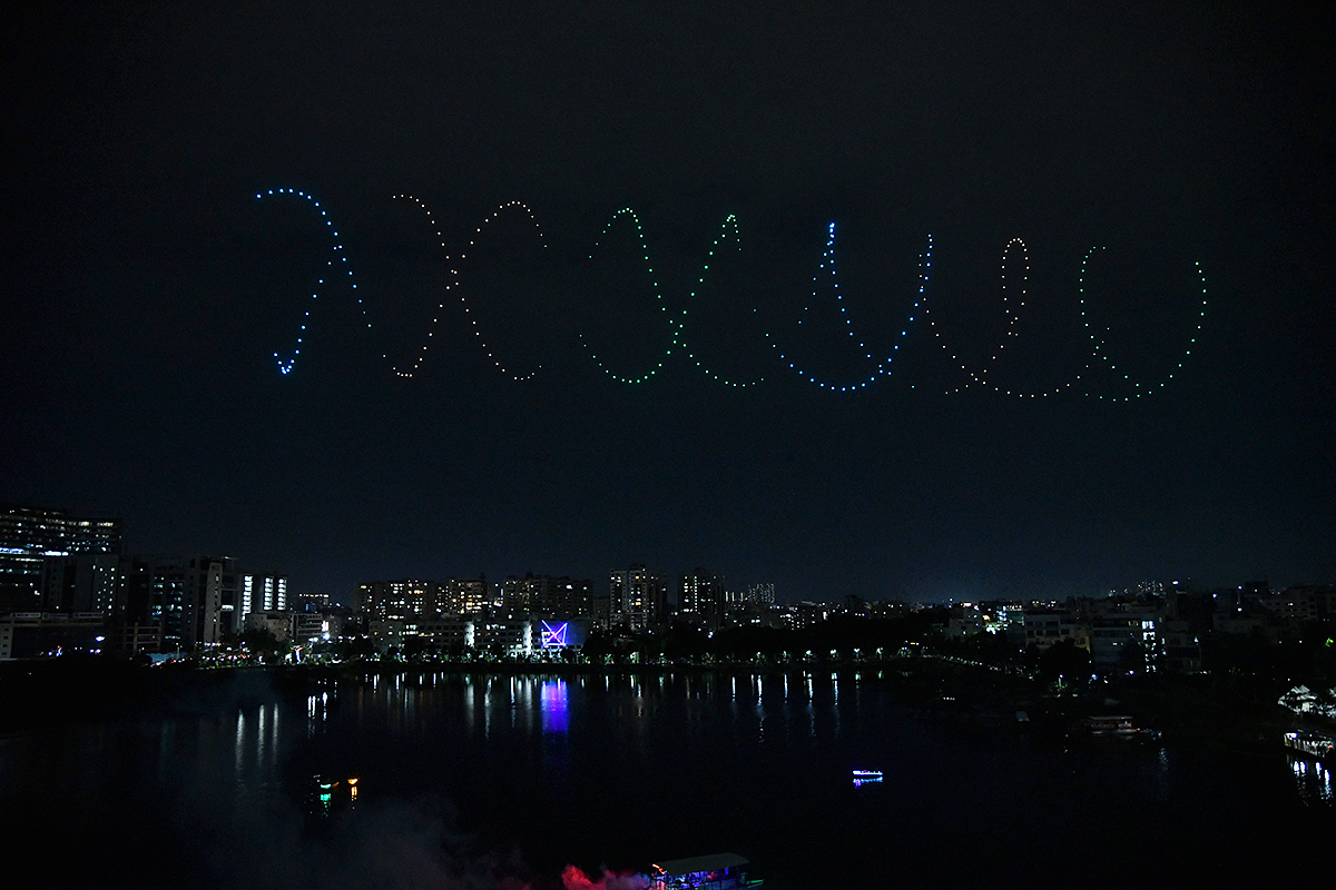 LIVE Drone Show At Durgam Cheruvu Hyderabad Pics - Sakshi18