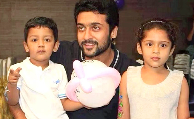 Hero Suriya With his Son and Daughter Photos - Sakshi7