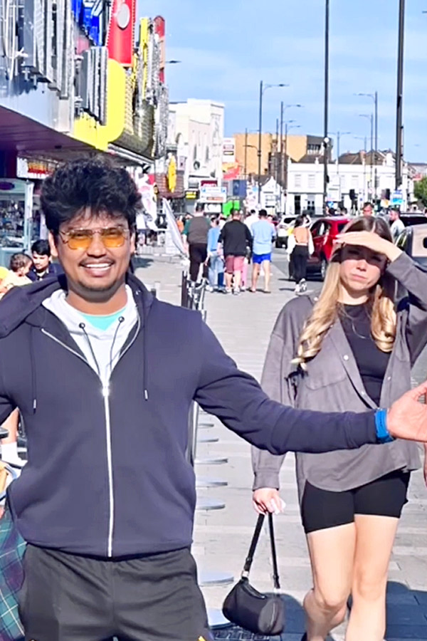 Jabardasth Kevvu Karthik With His Wife Srilekha HONEYMOON  In UK PHotos - Sakshi6