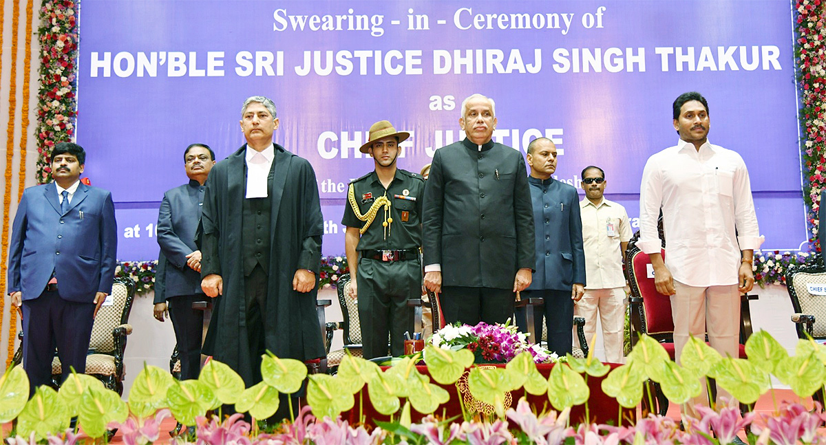 AP High Court CJ Justice Dhiraj Singh Thakur Oath Event Photos - Sakshi2