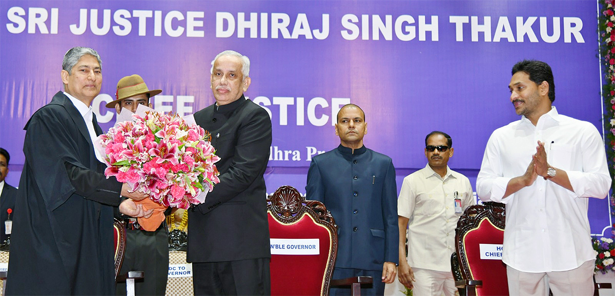 AP High Court CJ Justice Dhiraj Singh Thakur Oath Event Photos - Sakshi20