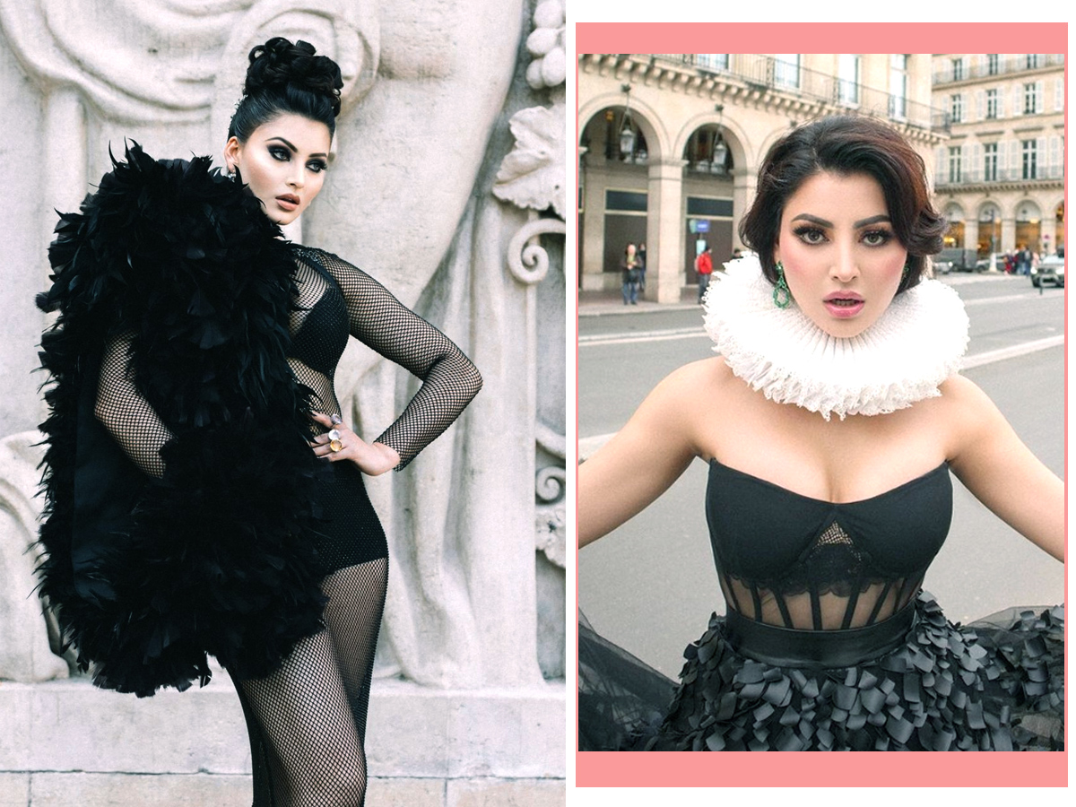 Urvashi Rautela At Paris Fashion Week in Sophisticated Black Net Dress Photos - Sakshi1