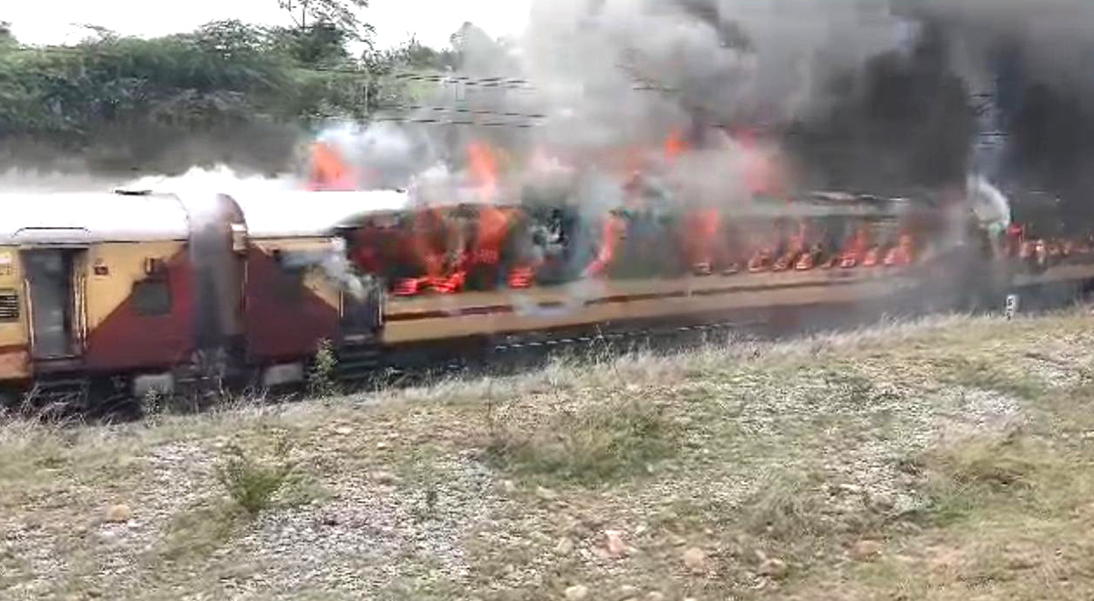 Falaknuma Express train catches fire near Hyderabad - Sakshi5