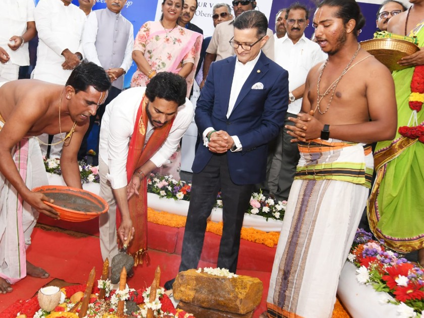 CM YS Jagan Participates in Oberoi Hotel Foundation Stone Program Photos - Sakshi2