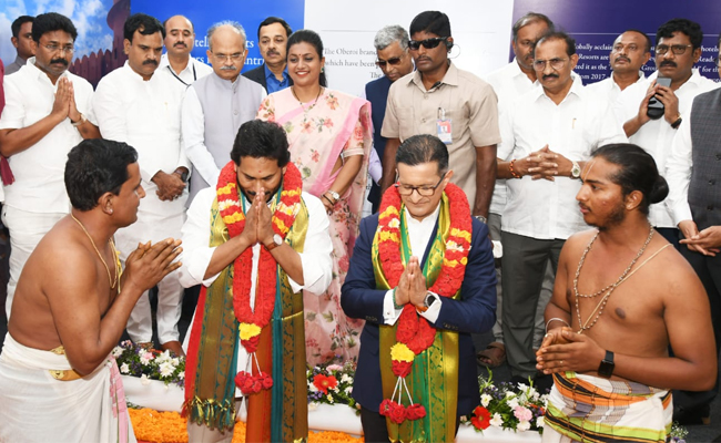 CM YS Jagan Participates in Oberoi Hotel Foundation Stone Program Photos - Sakshi8