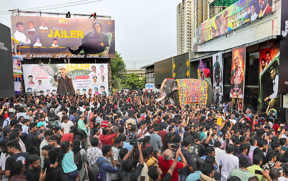 Rajinikanth Fans at Release of Jailer Theatre - Sakshi12