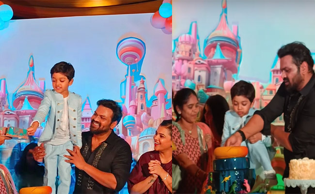 Manchu Manoj and Bhuma Mounika Reddy son birthday celebrations with family Photos - Sakshi4