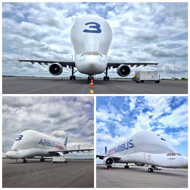 world largest cargo airplane Beluga Lands shamshabad airport Photos - Sakshi2