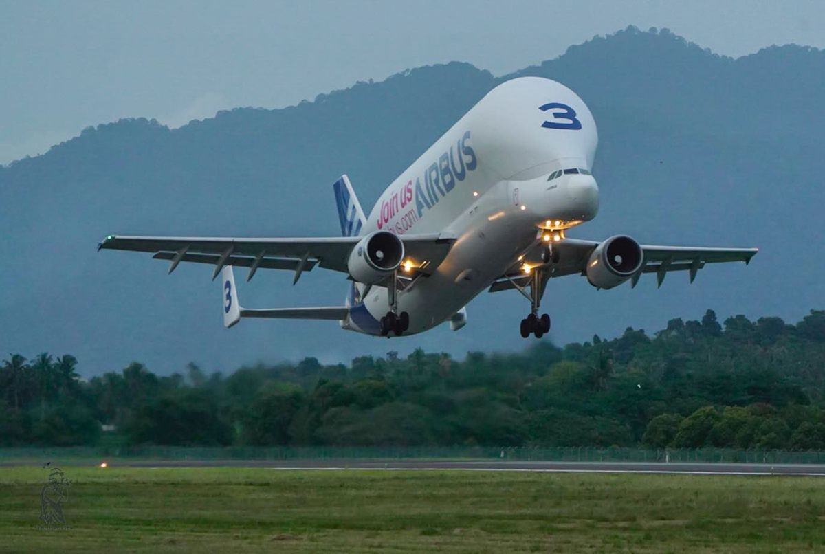 world largest cargo airplane Beluga Lands shamshabad airport Photos - Sakshi3