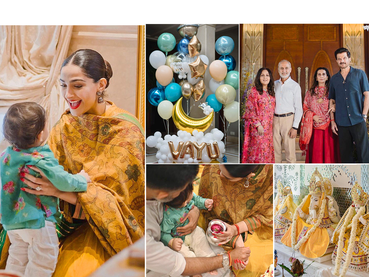 Sonam Kapoor and Anand Ahuja celebrated son Vayus first birthday with a pooja PHotos - Sakshi1