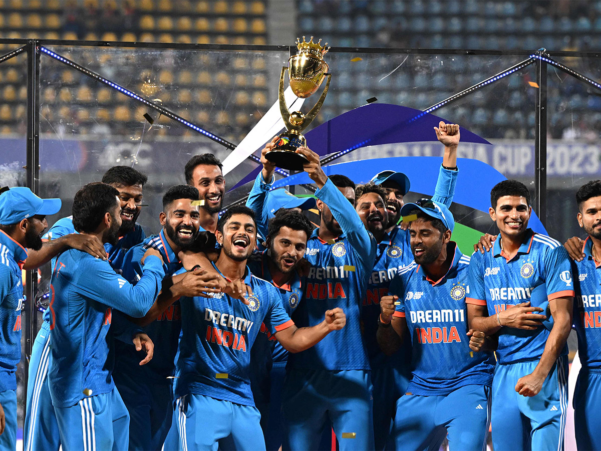 India Celebrate with the trophy after winning the Asia Cup 2023 - Sakshi5