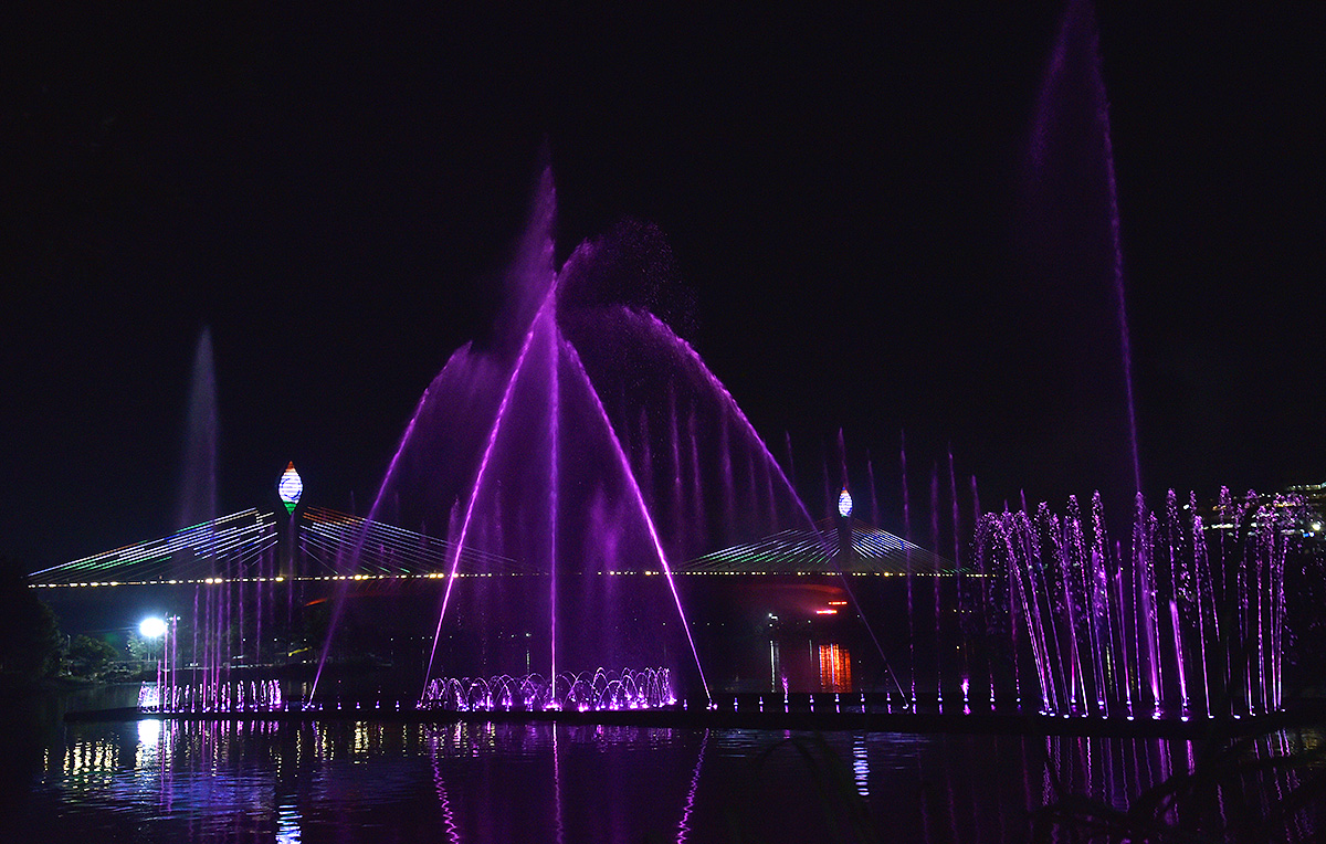 Musical fountains at Durgam Cheruvu cable bridge - Sakshi7