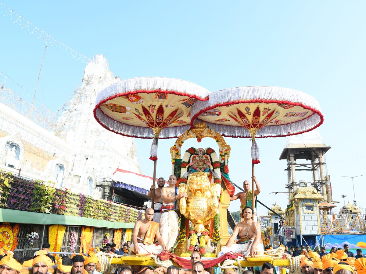 Tirumala Brahmotsavam: Sri Malayappaswamy On Simha Vahanam - Sakshi2