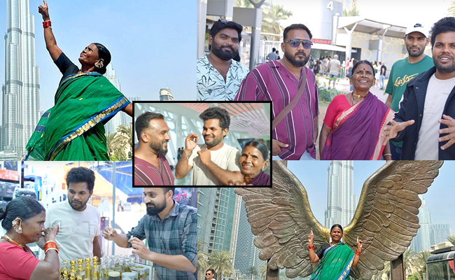 Bigg Boss contestant Gangavva visits Dubai along with her My Village Show team Photos - Sakshi1