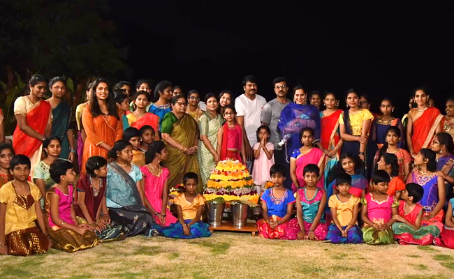 mega family batukamma celebrations with balika nilayam kids Photos - Sakshi18