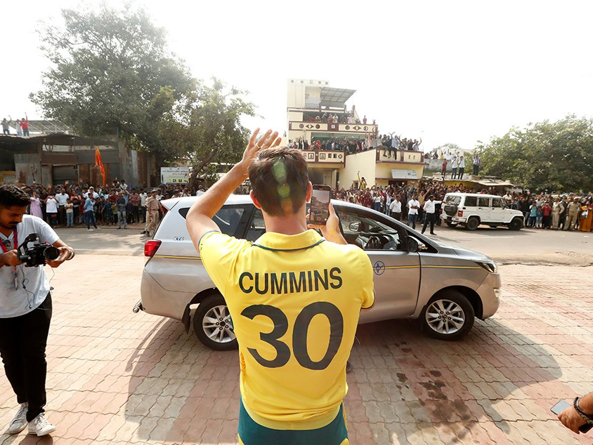 Captains Rohit Sharma and Pat Cummins with the trophy ahead of 2023 World Cup final Photos - Sakshi9