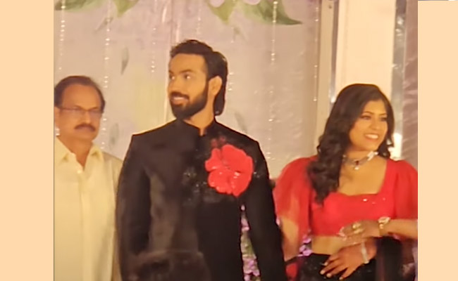 Bigg Boss Maanas Nagulapalli And Srija Marriage Reception Photos - Sakshi7