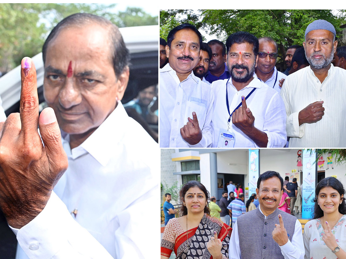 Political Leaders and Officials Cast Their Votes in Telangana Photos - Sakshi1