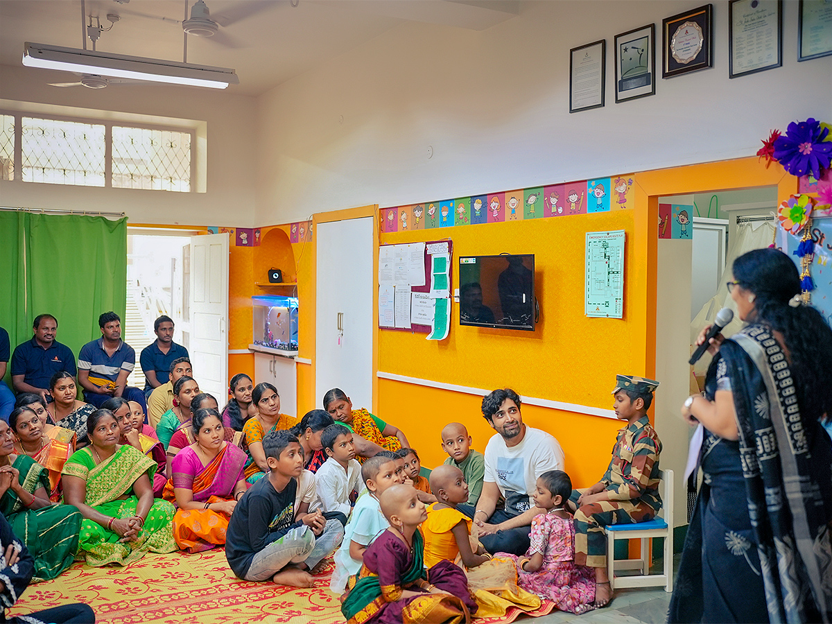 Adivi Sesh Meets Children Fighting Cancer At St Jude India Childcare Centre - Sakshi3