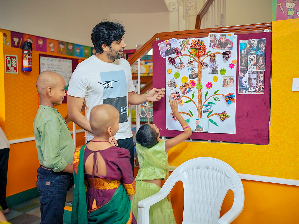 Adivi Sesh Meets Children Fighting Cancer At St Jude India Childcare Centre - Sakshi5