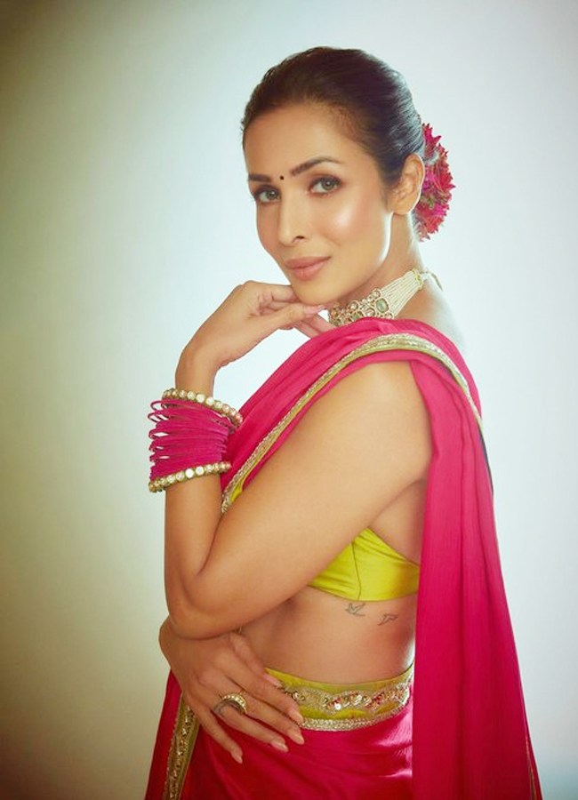 Malaika Arora Dazzles In A Stunning In Golden Three Piece Set - Sakshi4