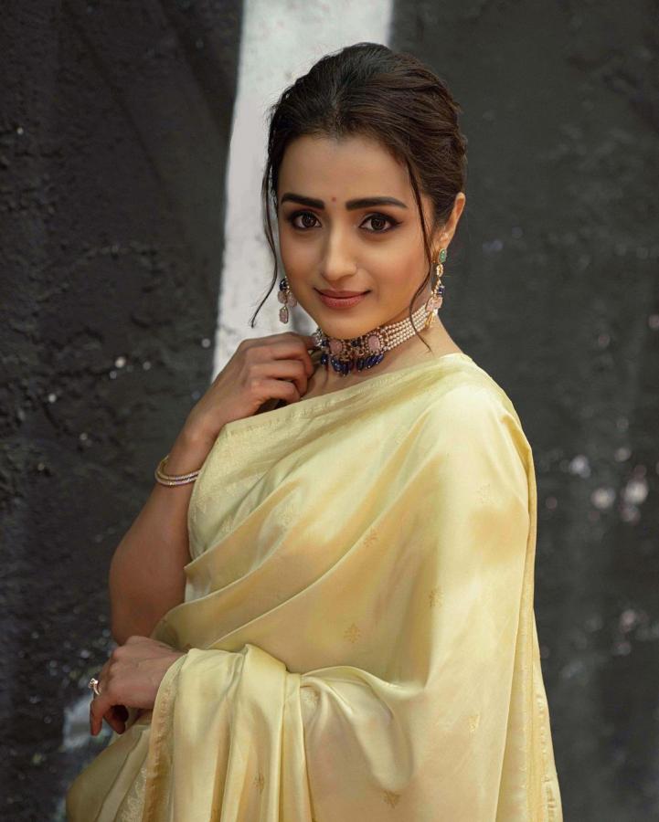 Trisha Krishnan Look Absolutely Stunning In Half White Saree - Sakshi9