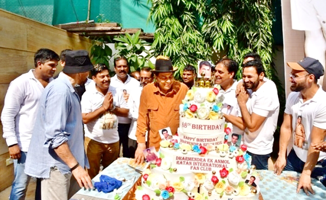 Dharmendra Celebrates His 88th Birthday With Giant 7-tier Cake With Sunny Deol Photos - Sakshi5