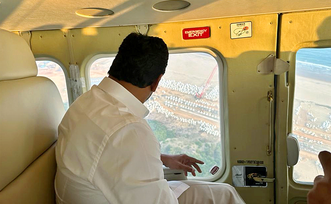 AP CM YS Jagan Aerial Survey,Construction of Mulapeta Port Photos - Sakshi2