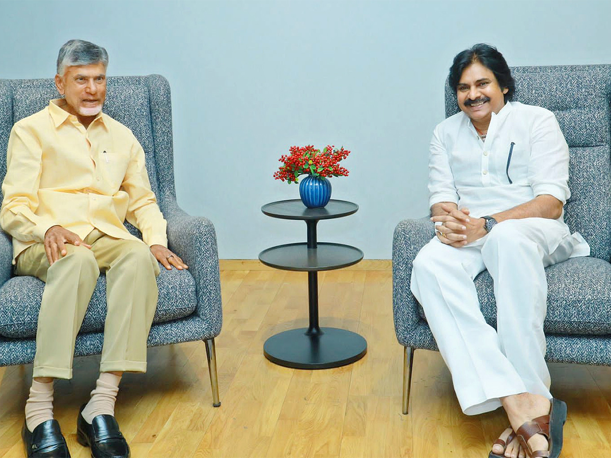 TDP chief Chandrababu Naidu meets JSP president Pawan Kalyan in Hyderabad - Sakshi8