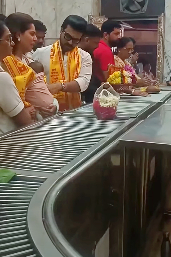 Ram Charan Visits Mahalaxmi Temple In Mumbai With Wife Upasana, Daughter Klin Kaara Photos - Sakshi3