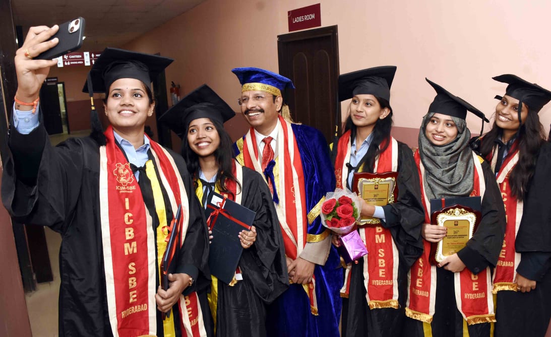 Students Celebrates 16th Convocation Ceremony ICBM School of Business Excellence at Attapur Hyderabad Photos - Sakshi5