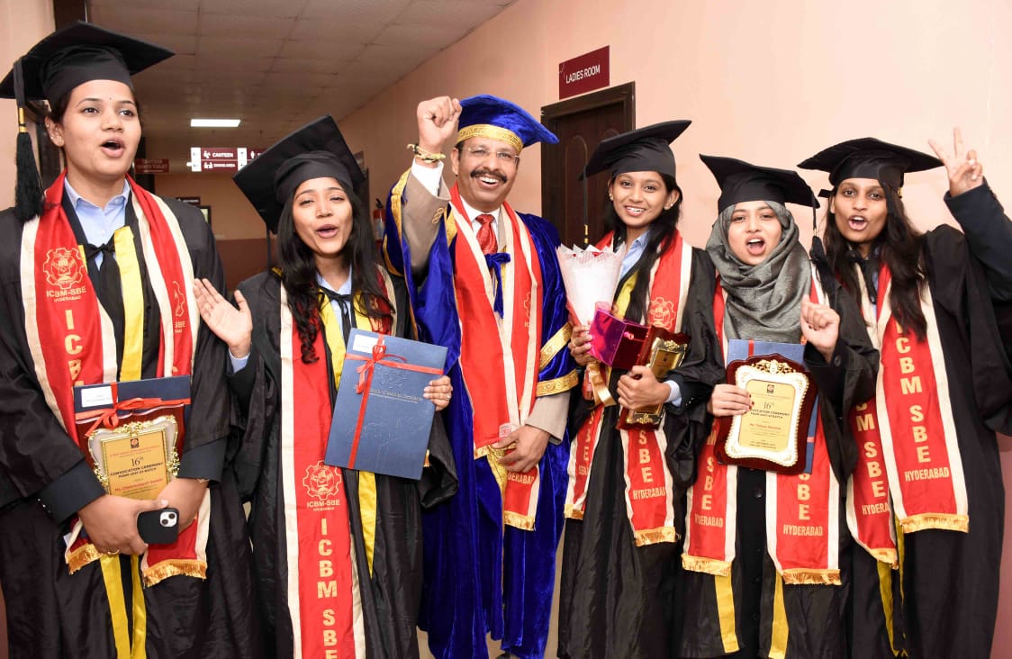 Students Celebrates 16th Convocation Ceremony ICBM School of Business Excellence at Attapur Hyderabad Photos - Sakshi21