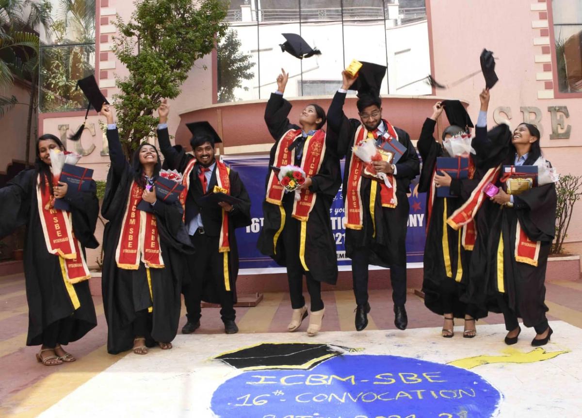 Students Celebrates 16th Convocation Ceremony ICBM School of Business Excellence at Attapur Hyderabad Photos - Sakshi24