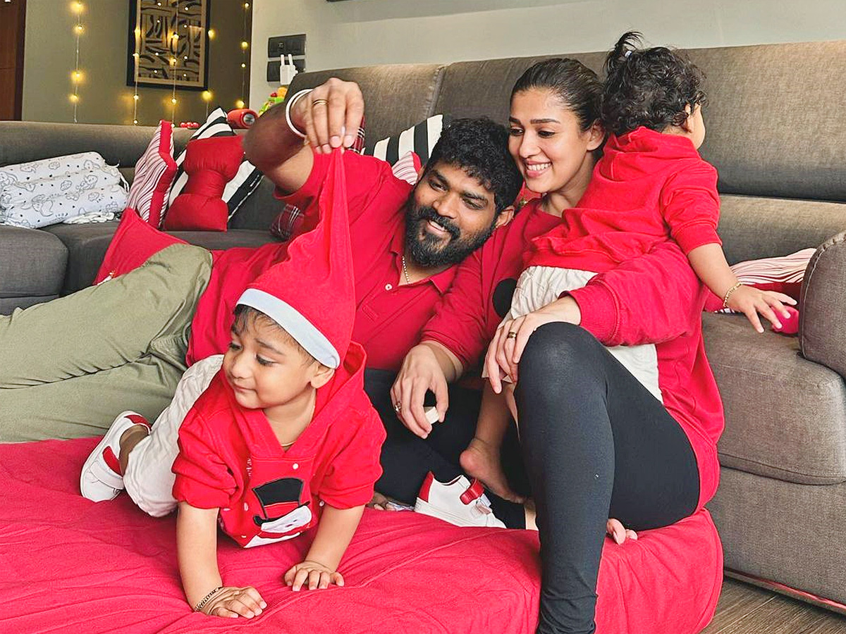 Nayanthara and Vignesh Shivan celebrate Christmas with their twins PHotos - Sakshi1