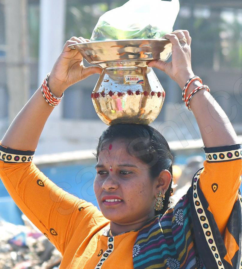 Women from fisher folk community worship sea goddess Gangamma  - Sakshi15