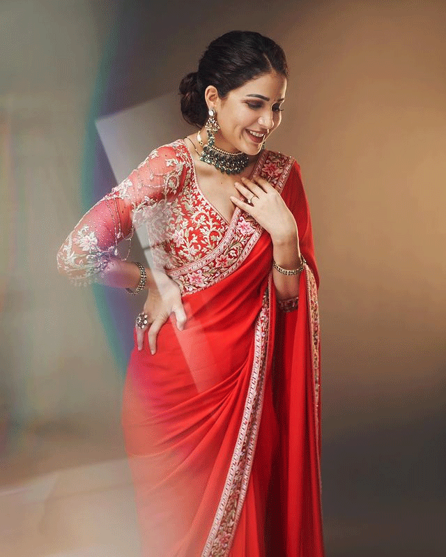 Lavanya Tripathi Dazzles In A Striking Red Saree - Sakshi5