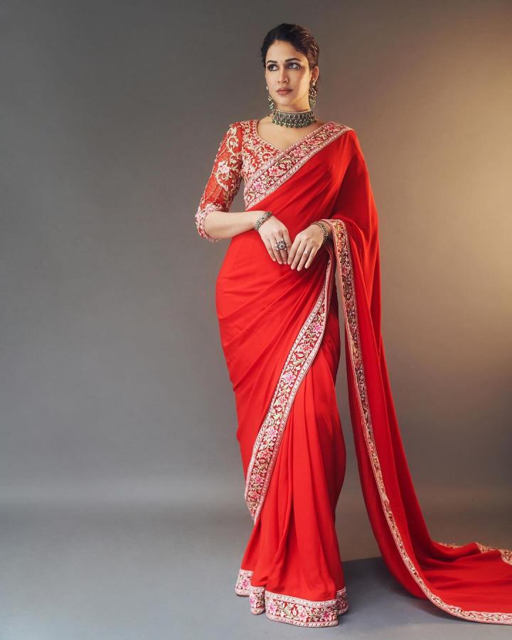 Lavanya Tripathi Dazzles In A Striking Red Saree - Sakshi10