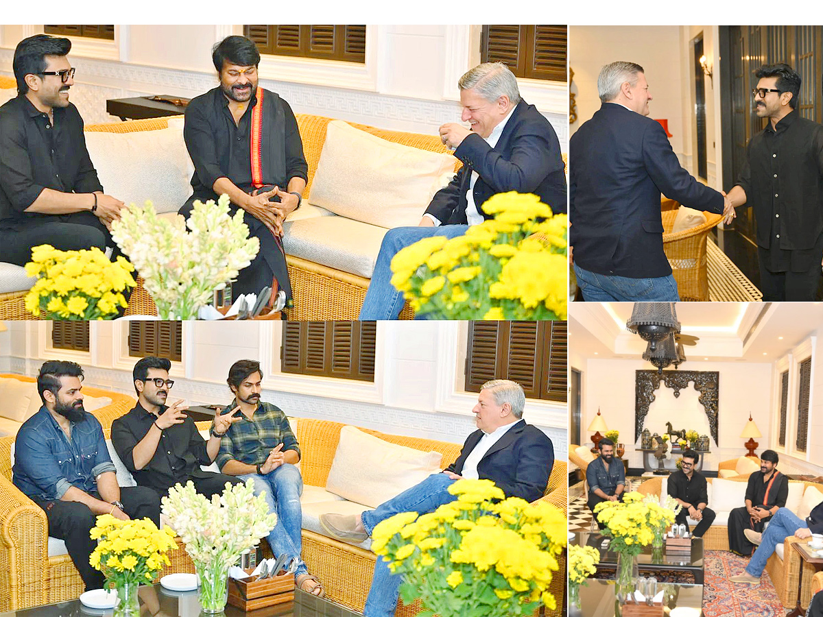 Netflix CEO Meets Chiranjeevi and Ram Charan Photos - Sakshi1