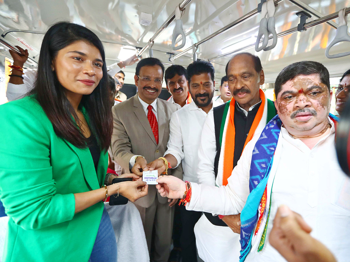 CM Revanth Reddy Launched Free Bus Services For Women Photos - Sakshi16