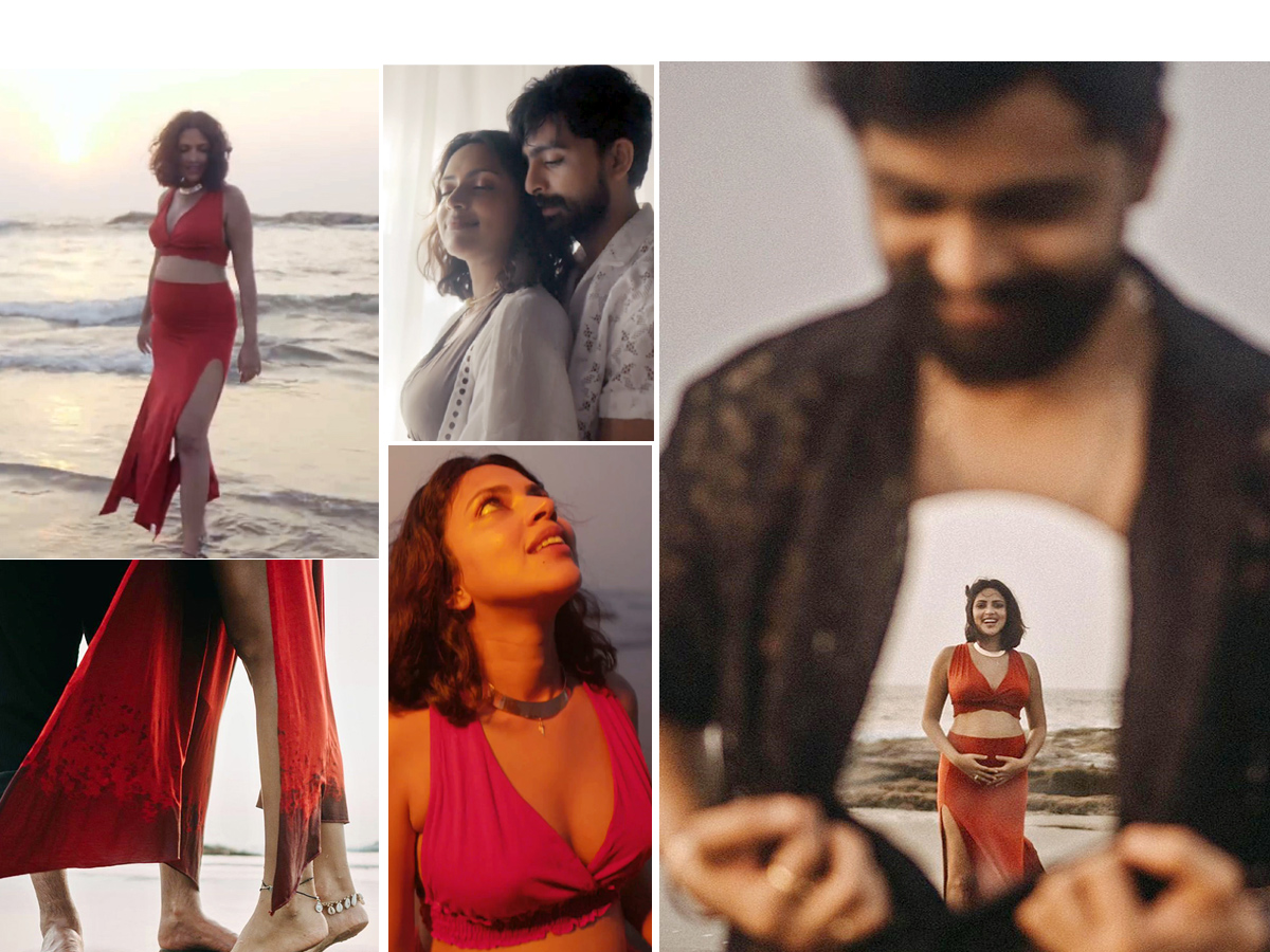 Amala Paul flaunts her baby bump in the pregnancy shoot Photos - Sakshi1