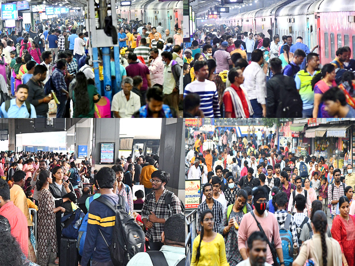 Huge Crowd At Bus Stand And Railway Stations Photos - Sakshi1