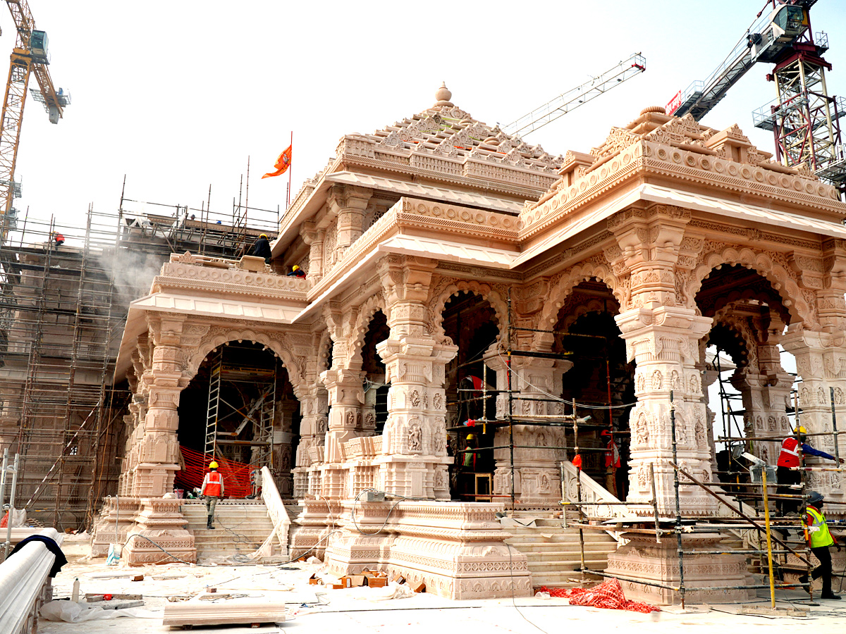  Construction work of Ayodhyas Ram Mandir in full swing as consecration ceremony nears Photos - Sakshi4