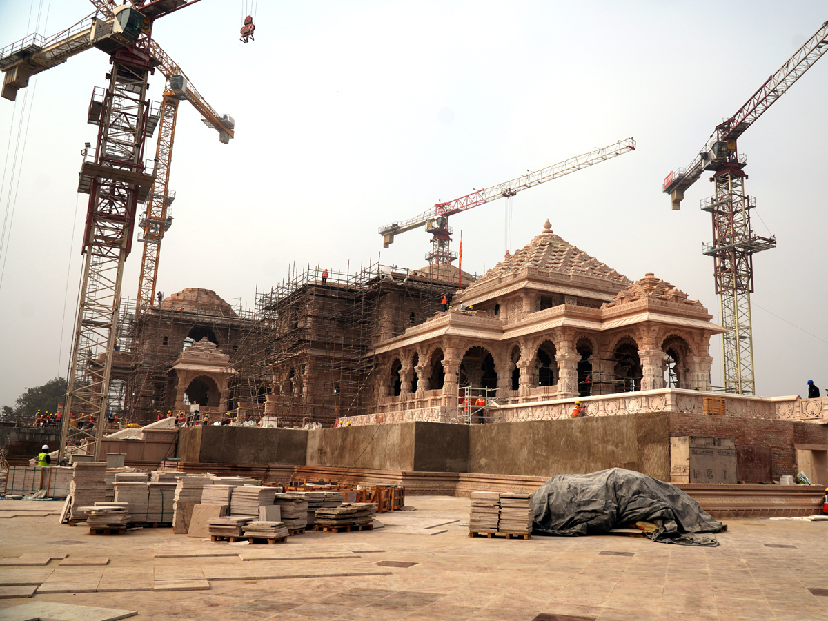  Construction work of Ayodhyas Ram Mandir in full swing as consecration ceremony nears Photos - Sakshi8