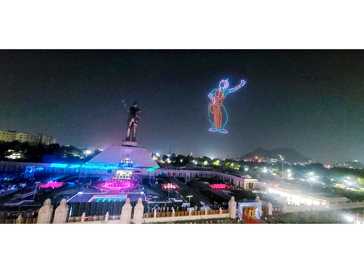 Dr BR Ambedkar Statue Vijayawada Night View Photos - Sakshi9