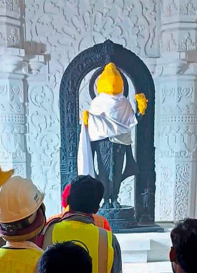 The idol of Ram Lalla at the Garbhagriha of Shri Ram Janmabhoomi Temple - Sakshi3