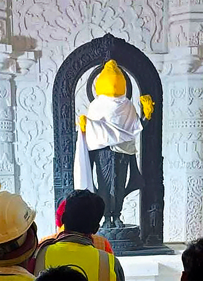 The idol of Ram Lalla at the Garbhagriha of Shri Ram Janmabhoomi Temple - Sakshi7