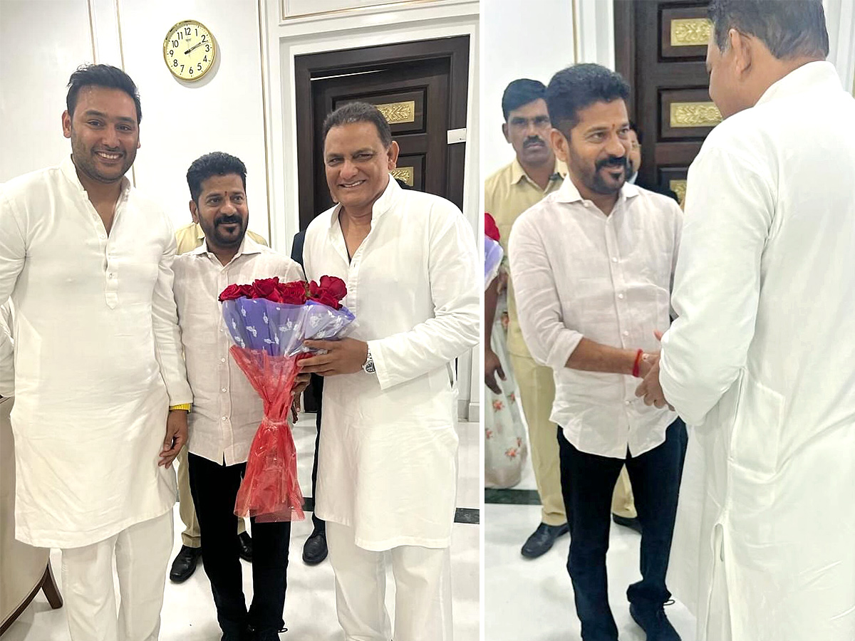 Azharuddin Meets Telangana CM Revanth Reddy And ministers - Sakshi1